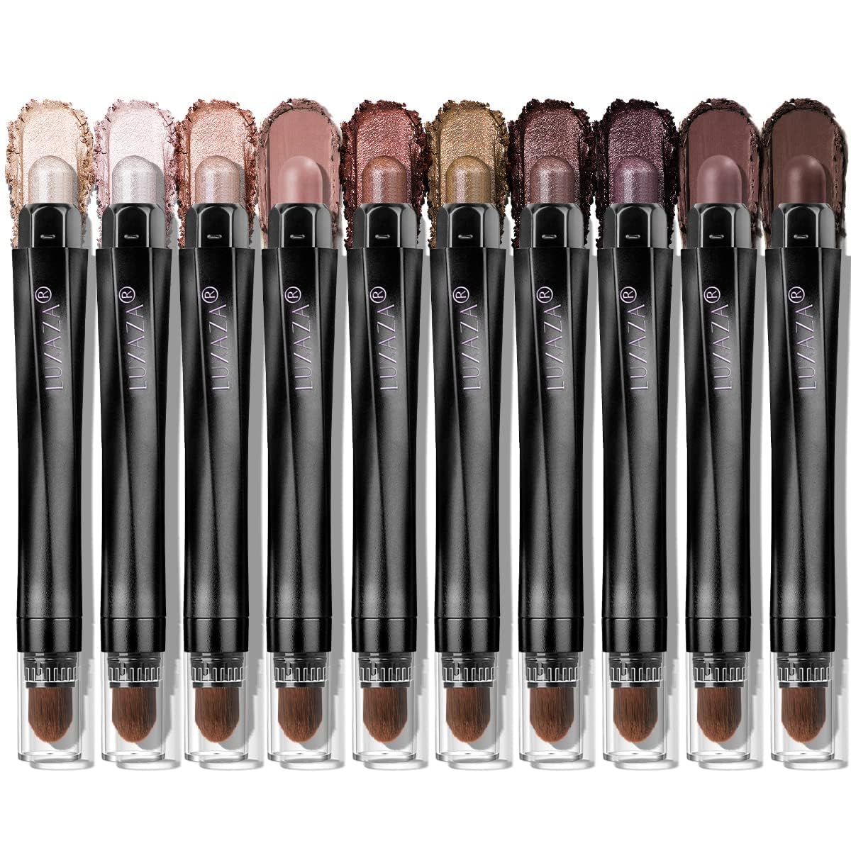LUXAZA PRO brown eyeshadow stick set shows silky color for all-day wear.