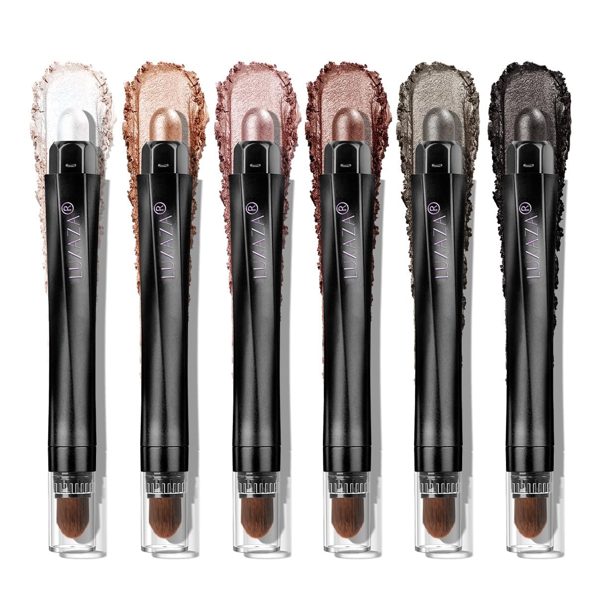 LUXAZA PRO brown eyeshadow stick set with neutral shades for everyday elegance.