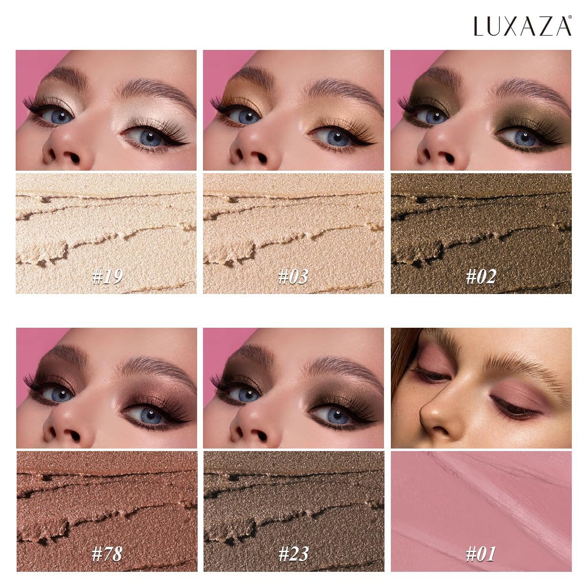LUXAZA PRO Brown Neutral Eyeshadow Stick with built-in brush for precise blending.