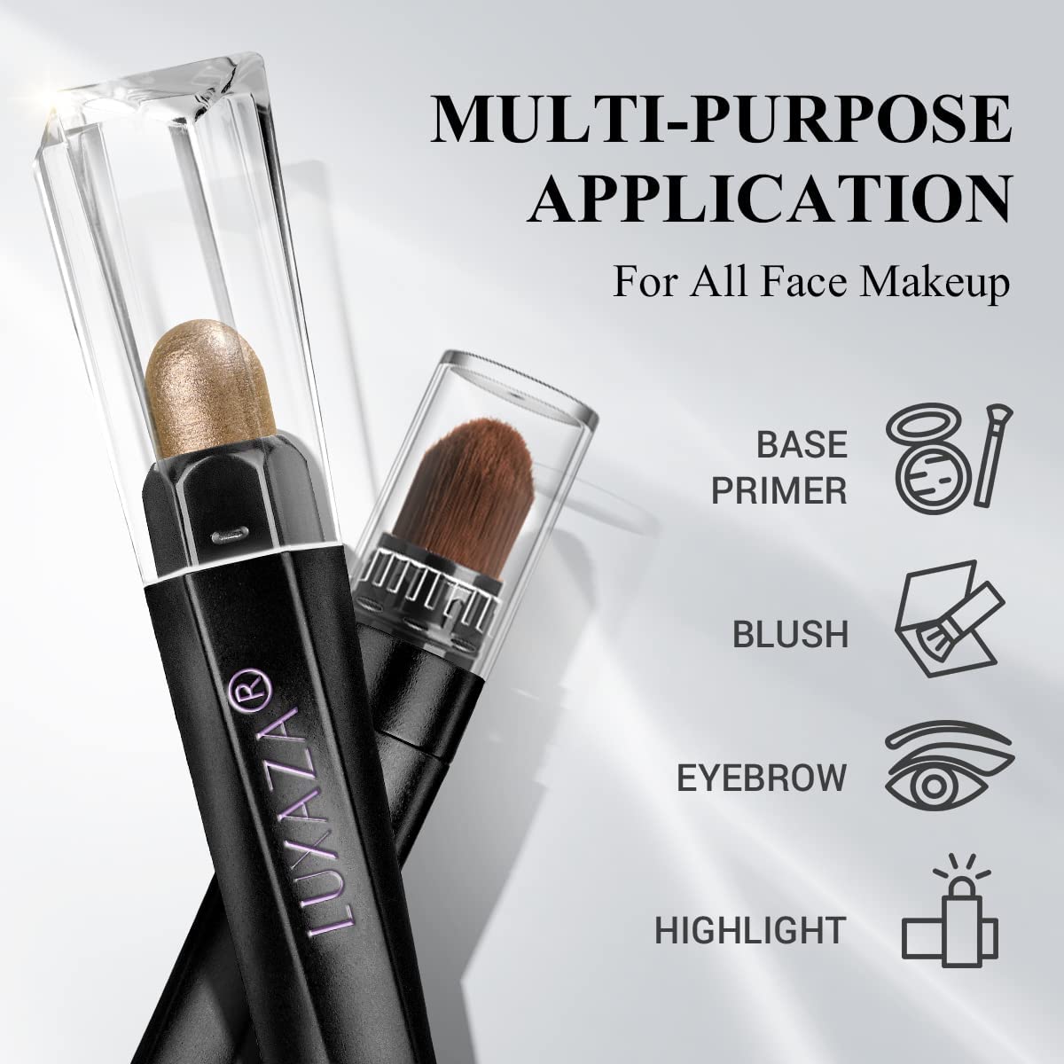 LUXAZA PRO Brown Neutral Eyeshadow Stick in hexagonal tube for comfortable grip.