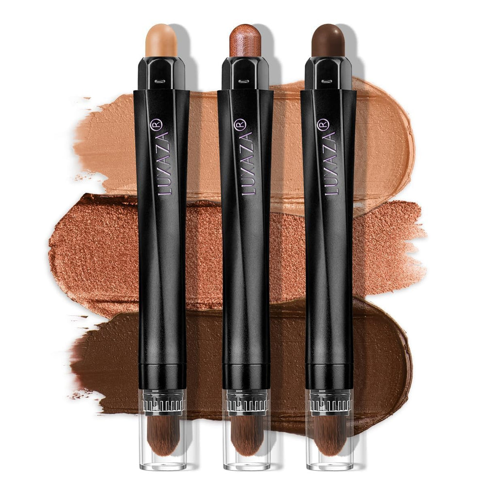 LUXAZA PRO Coral Island Eyeshadow Stick set shows three colors for versatile eye looks