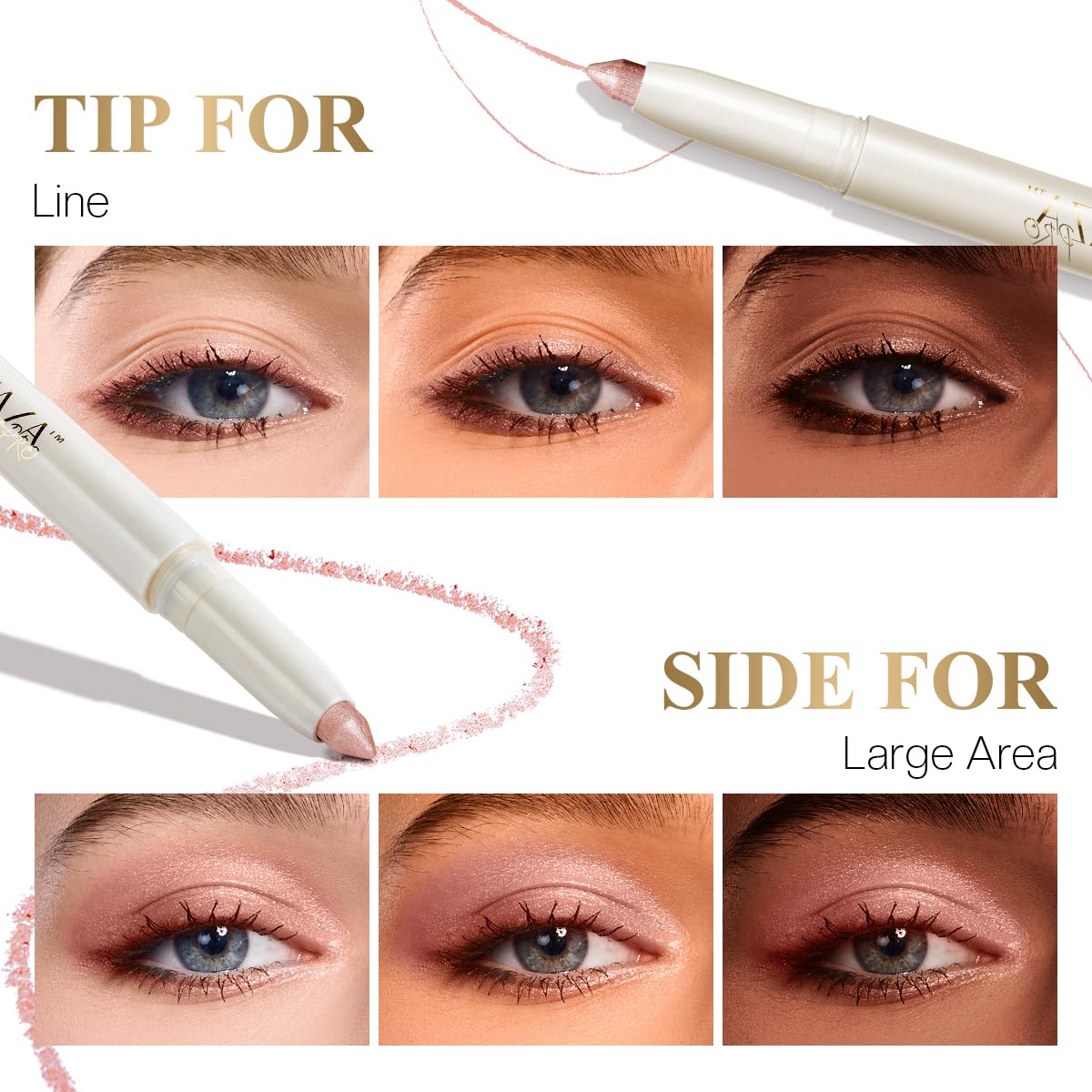 LUXAZA PRO eyeshadow stick built-in sharpener for precise tip shaping