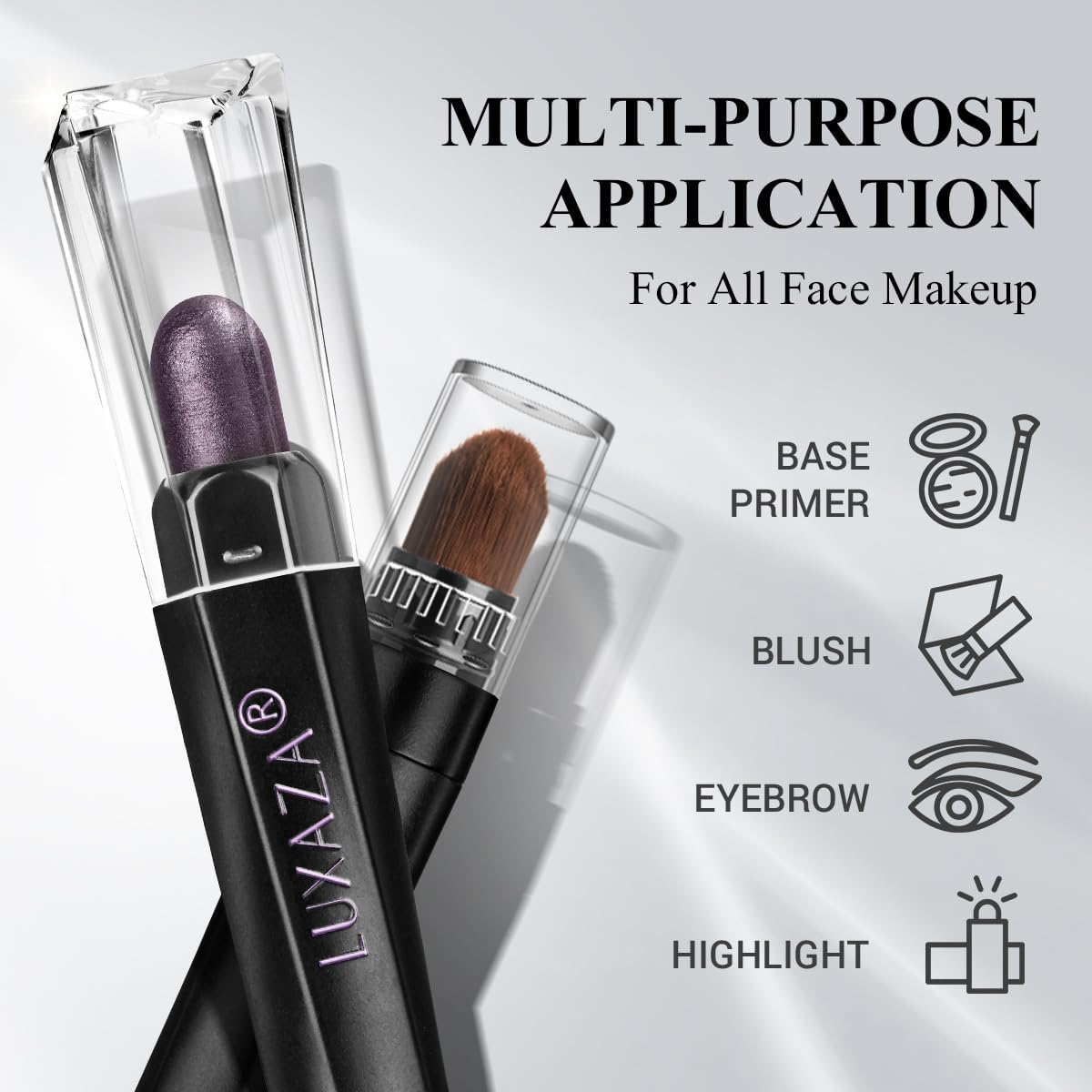 LUXAZA PRO color-coordinated set complements multi-step eye makeup.