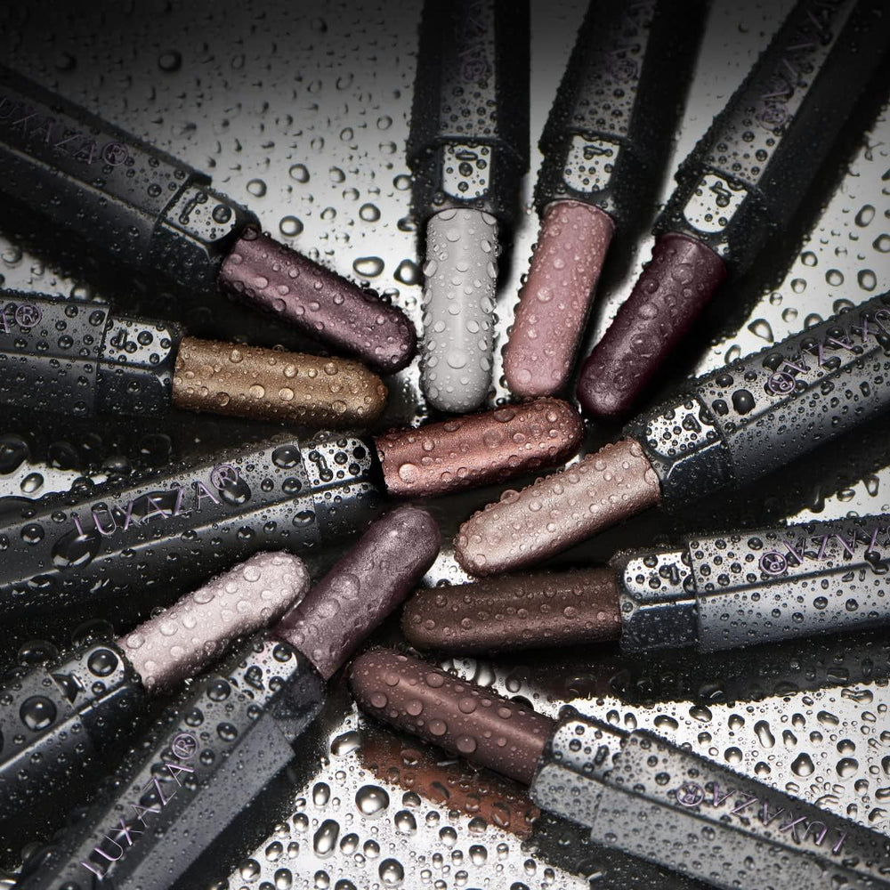 LUXAZA PRO matte cream eyeshadow stick on smooth surface.