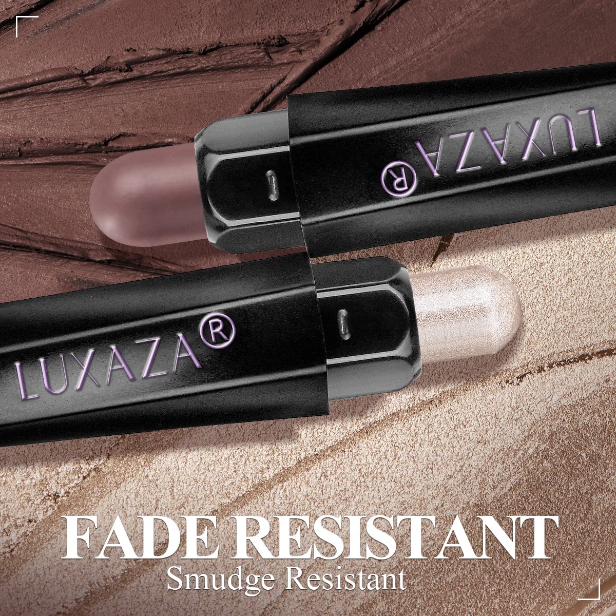 LUXAZA PRO metallic bronze liner stick adds smoky definition.