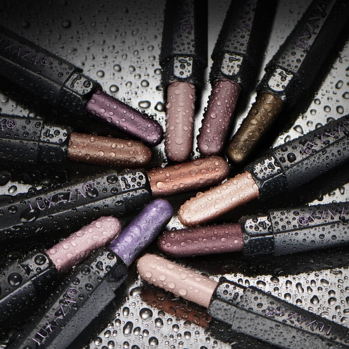 LUXAZA PRO metallic-bronze smoky eyeliner pencil swatch shows rich color