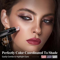 LUXAZA PRO metallic bronze smoky eyeliner sticks define eyes.