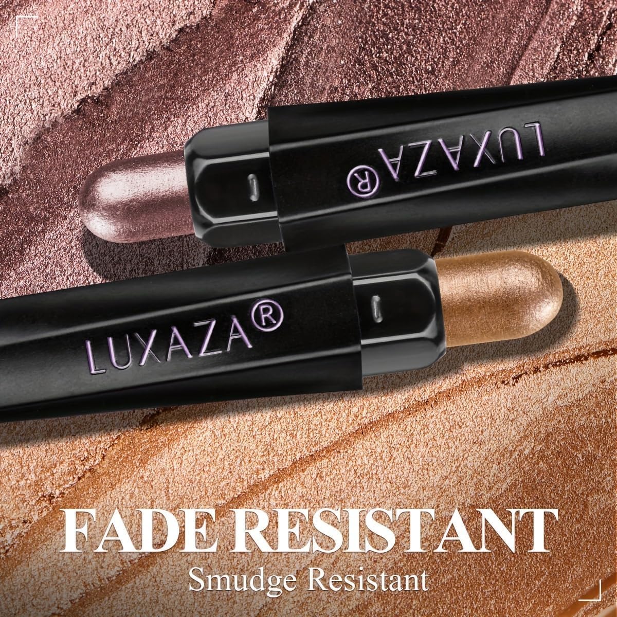 LUXAZA PRO metallic bronze shade creates a smoky eye look.