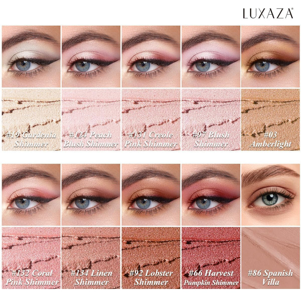 LUXAZA PRO neutral shimmer eyeshadow sticks versatile for everyday or evening looks.