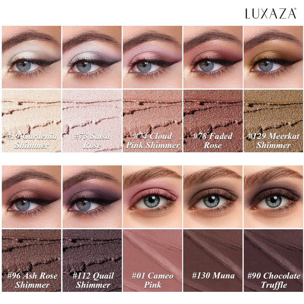 LUXAZA PRO neutral shimmer shades for effortless blending.