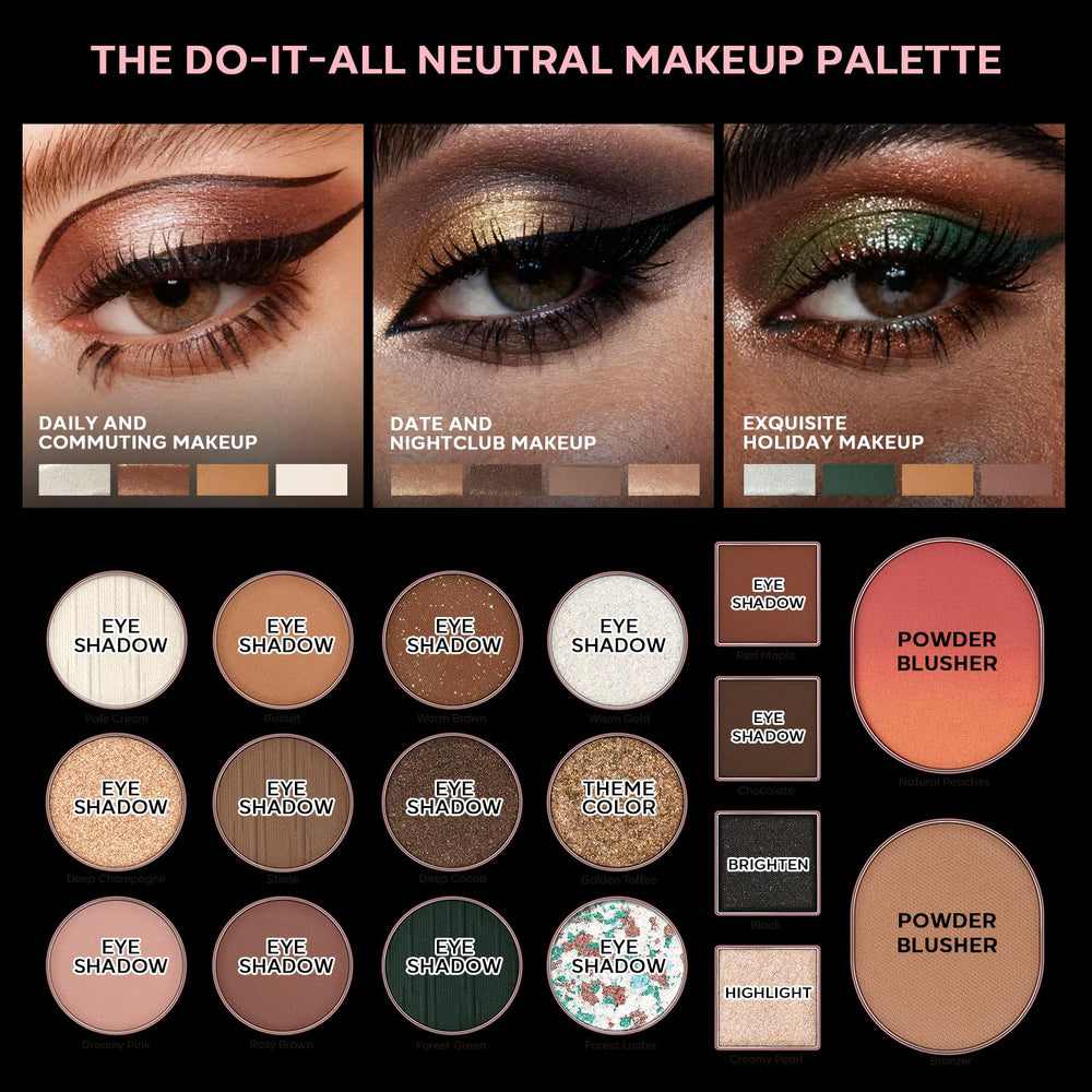 LUXAZA PRO neutral swatch panels close-up displaying rich pigment across tones