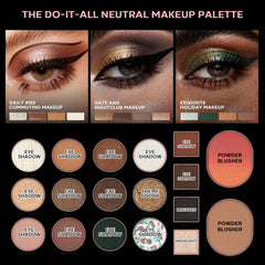 LUXAZA PRO neutral swatch panels close-up displaying rich pigment across tones