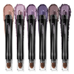LUXAZA PRO purple eyeshadow stick 6pcs set with silky glide for precise shading.