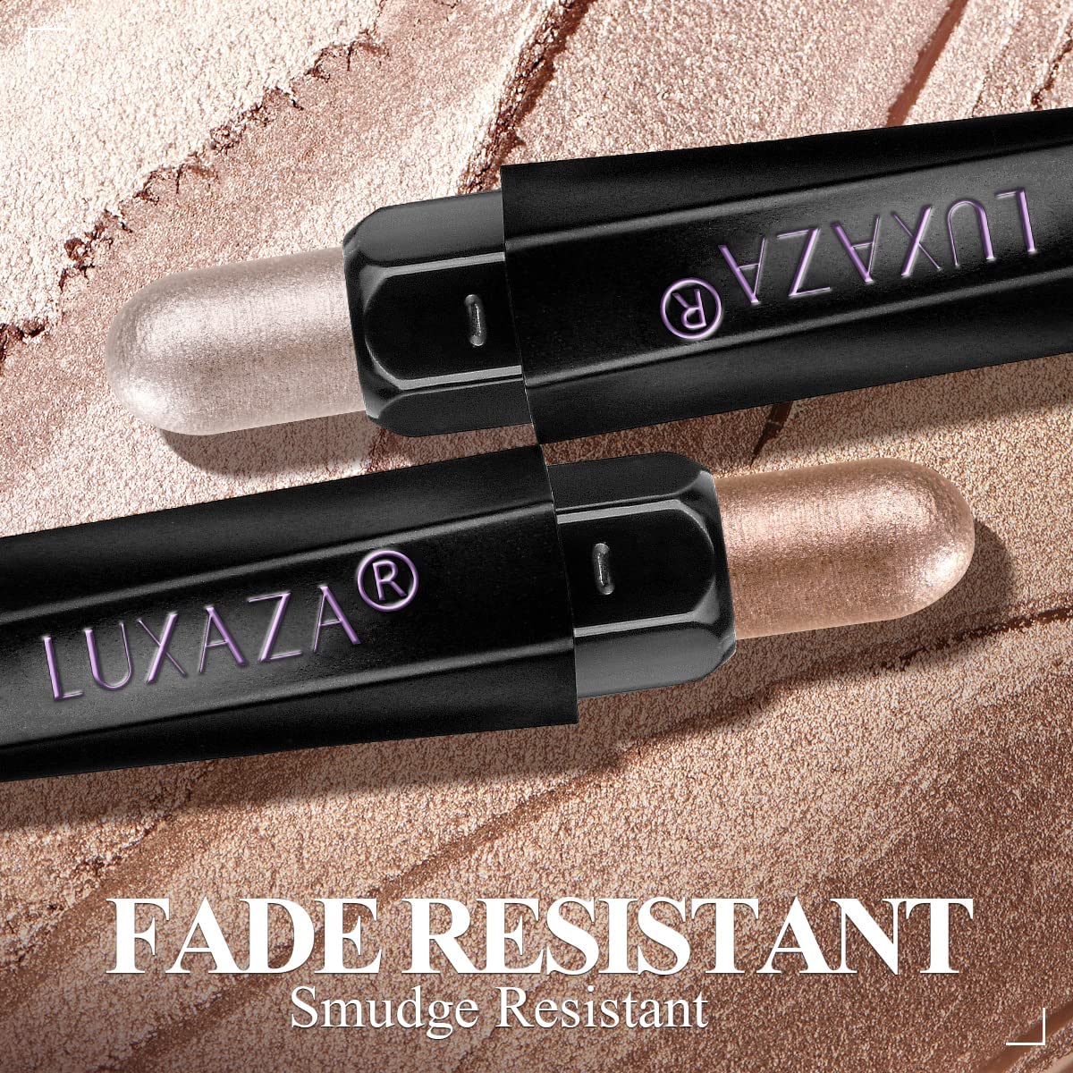 Luxaza Pro Shimmer Eyeshadow Stick Desert Wild swatches 03 reveals coordinated color options