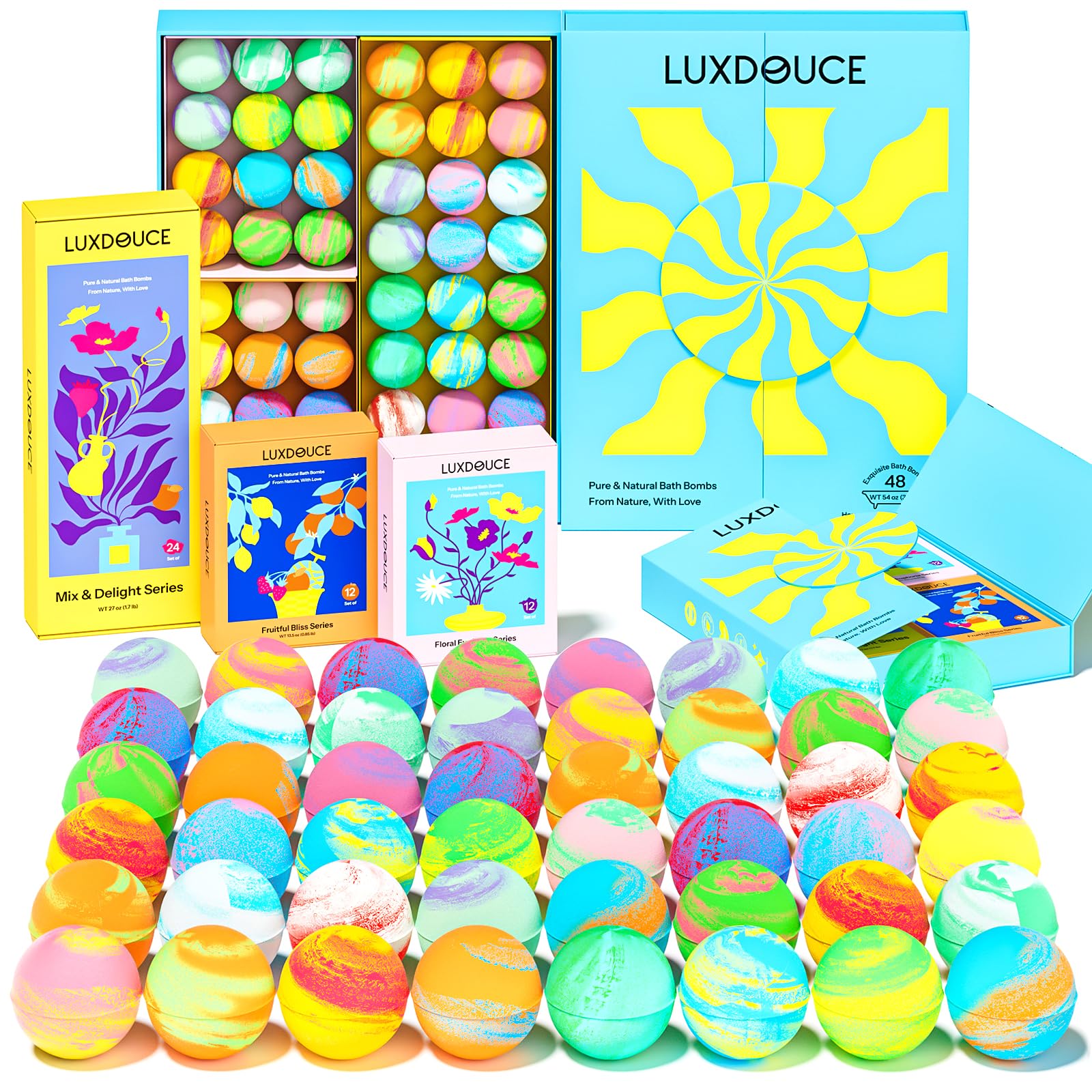 LUXDOUCE 48-pack gift set box front, ideal for gifting.