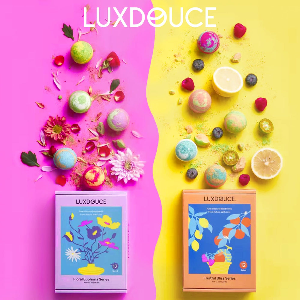 LUXDOUCE floral euphoria series showcasing botanical scents.