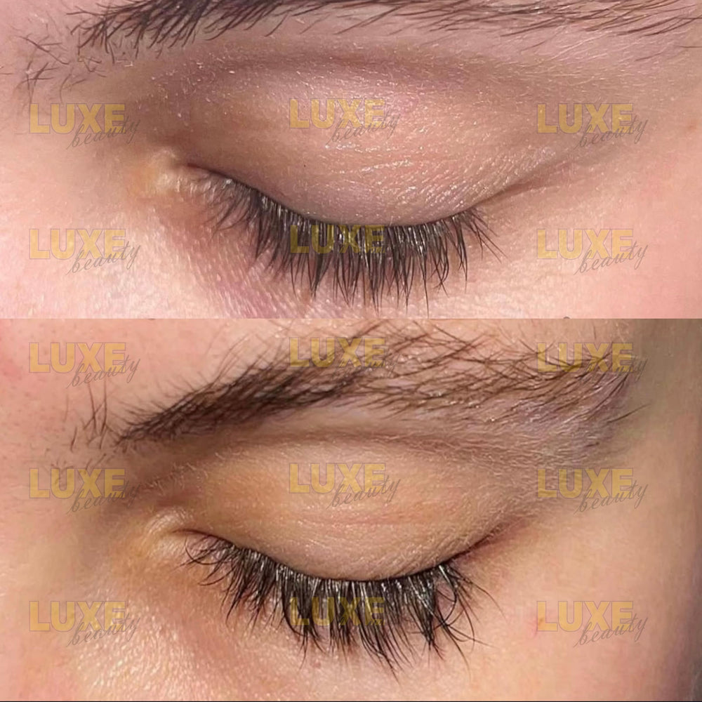 LUXE Beauty LASHES brow growth serum bottle for fuller brows.
