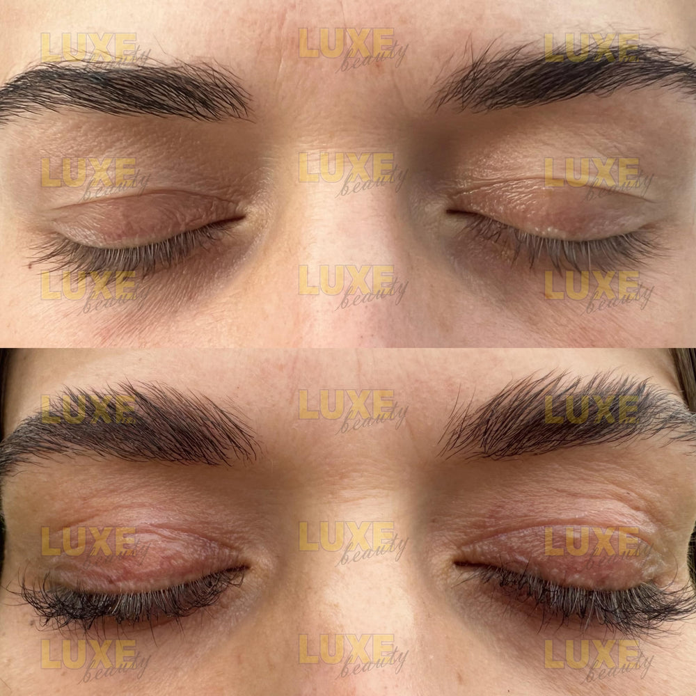 LUXE Beauty LASHES safe for color-treated brows under makeup.