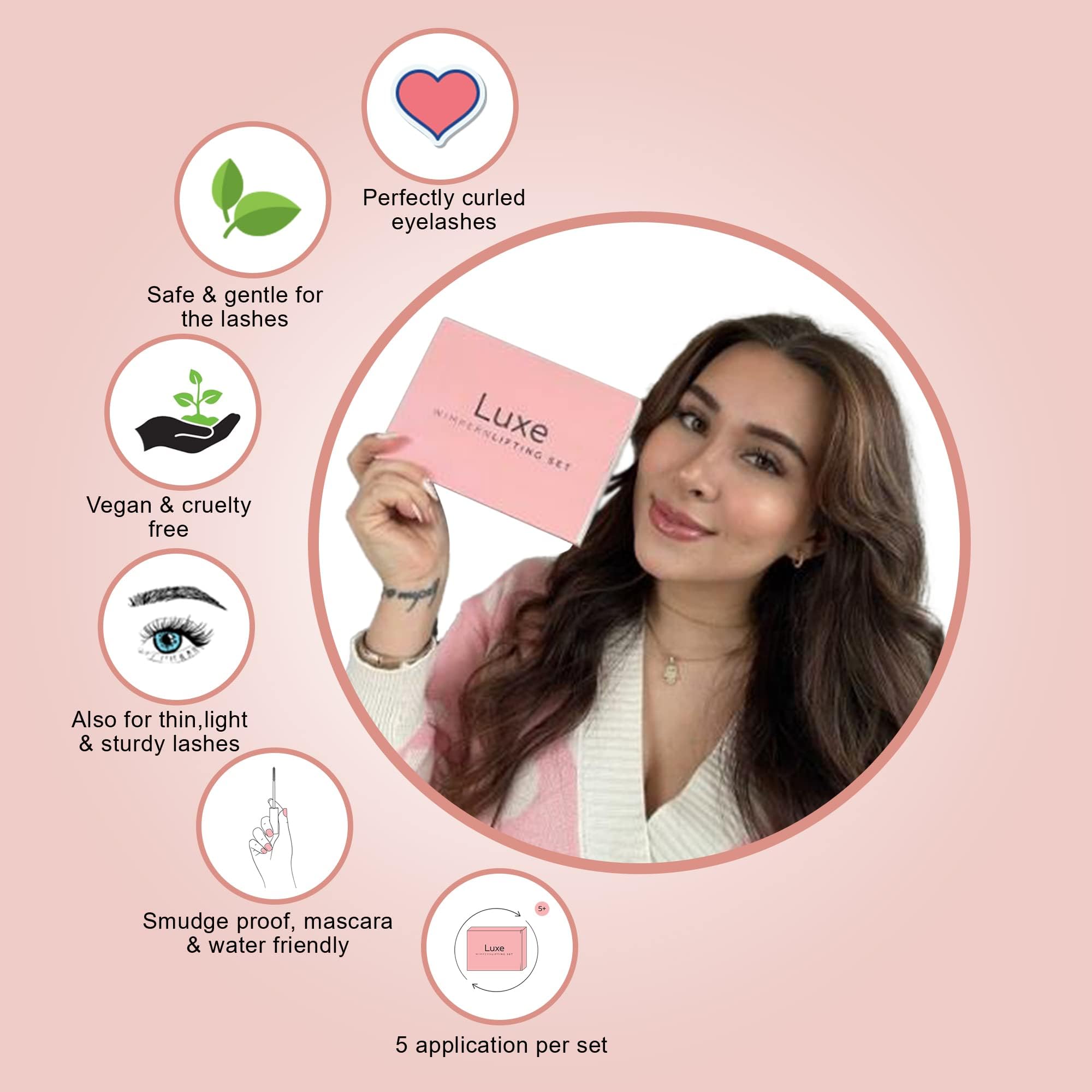 Luxe Cosmetics conditioning serum included to nourish and hydrate lashes.