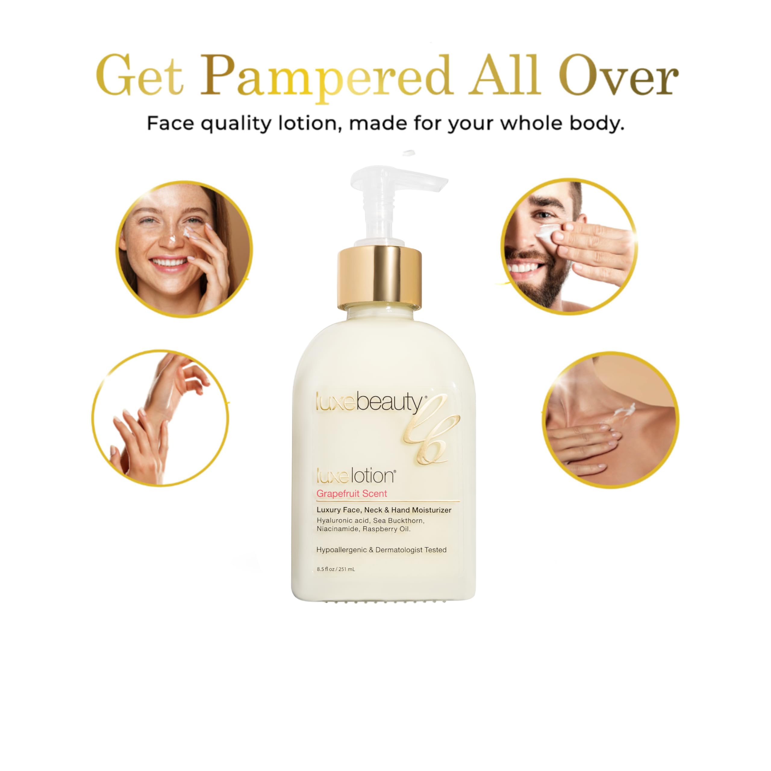 LUXEBEAUTY silicone-free formula label indicating clean ingredients