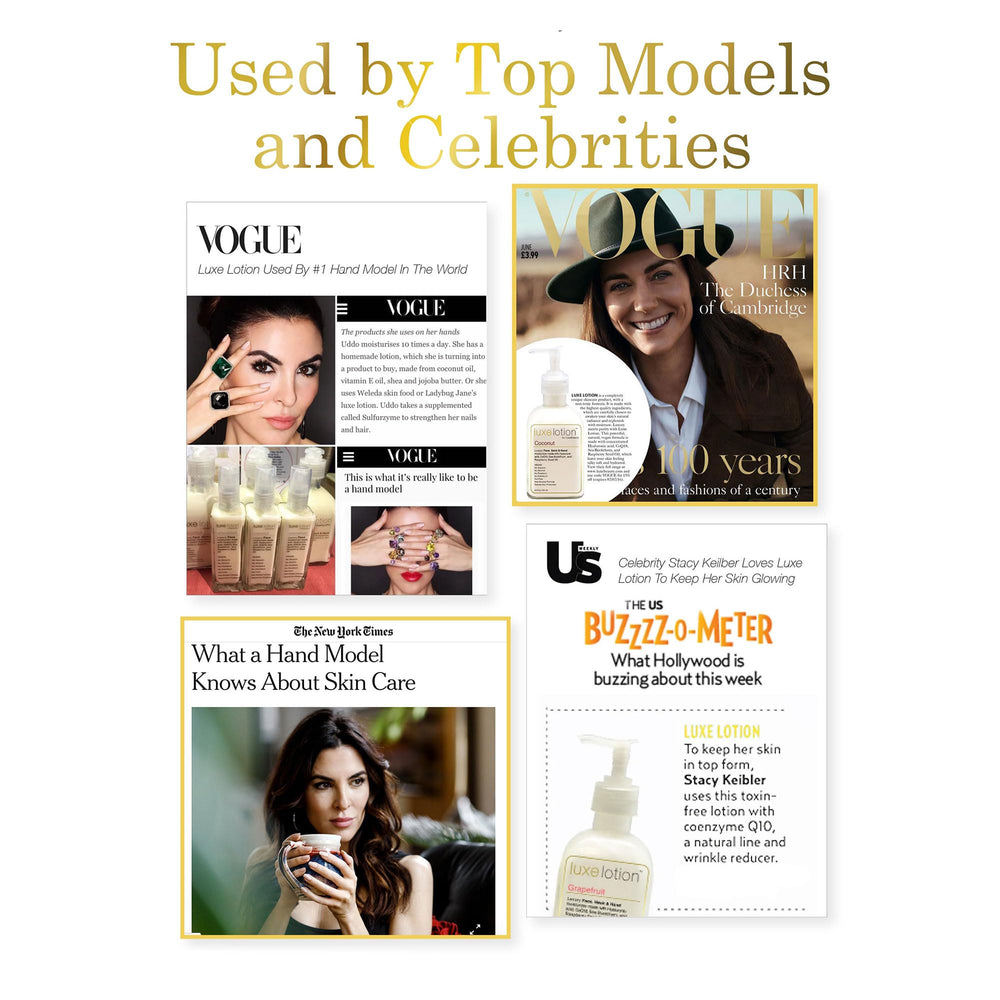 LUXEBEAUTY Vanilla Lotion close-up reveals silky absorption into skin.
