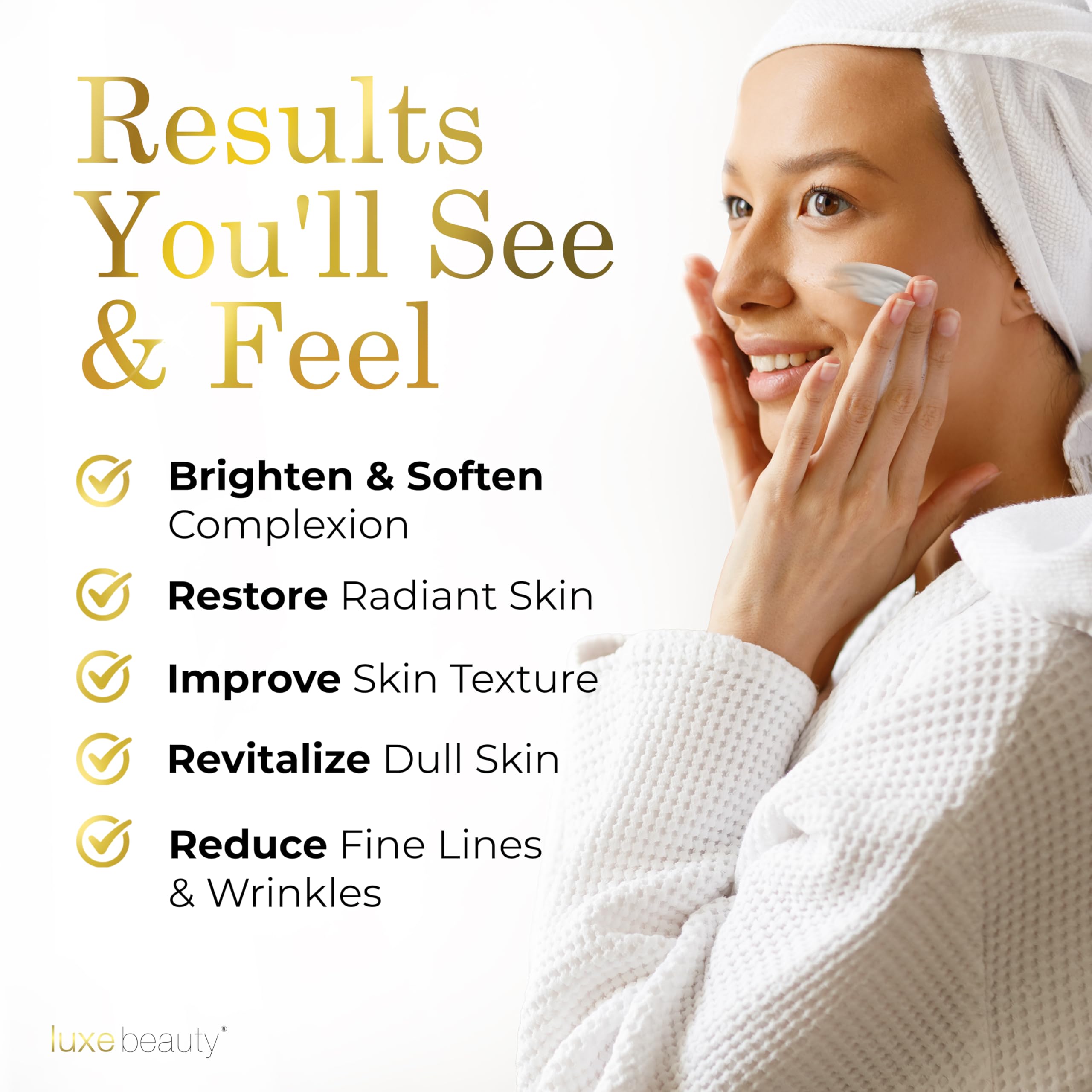 LUXEBEAUTY Vanilla Lotion includes sea buckthorn and vitamin B3 for balanced skin.