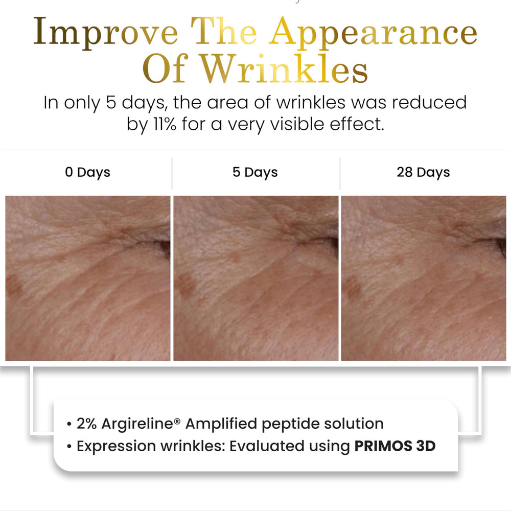 LUXELOTION Serum swatch on skin reveals smooth texture and dewy glow.