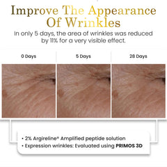 LUXELOTION Serum swatch on skin reveals smooth texture and dewy glow.