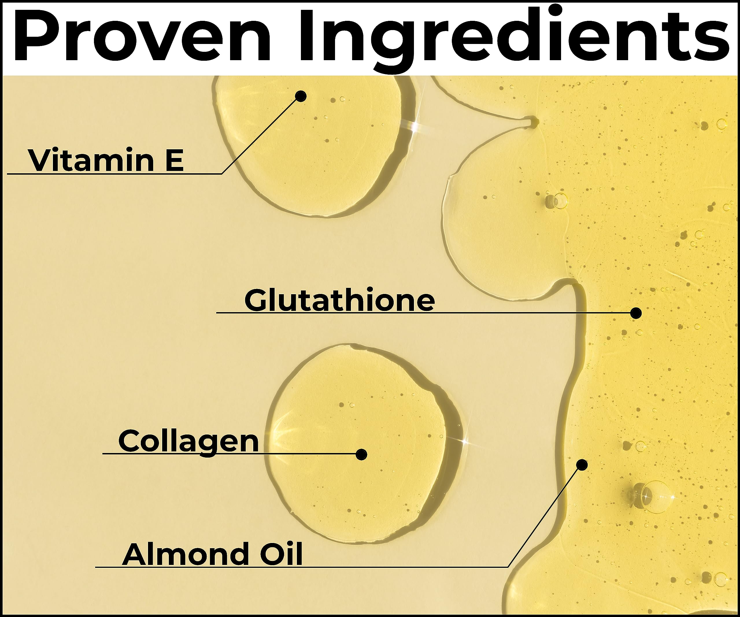 LuxeMocha collagen-glutathione oil texture close-up hints at brightening potential and smoother tone.