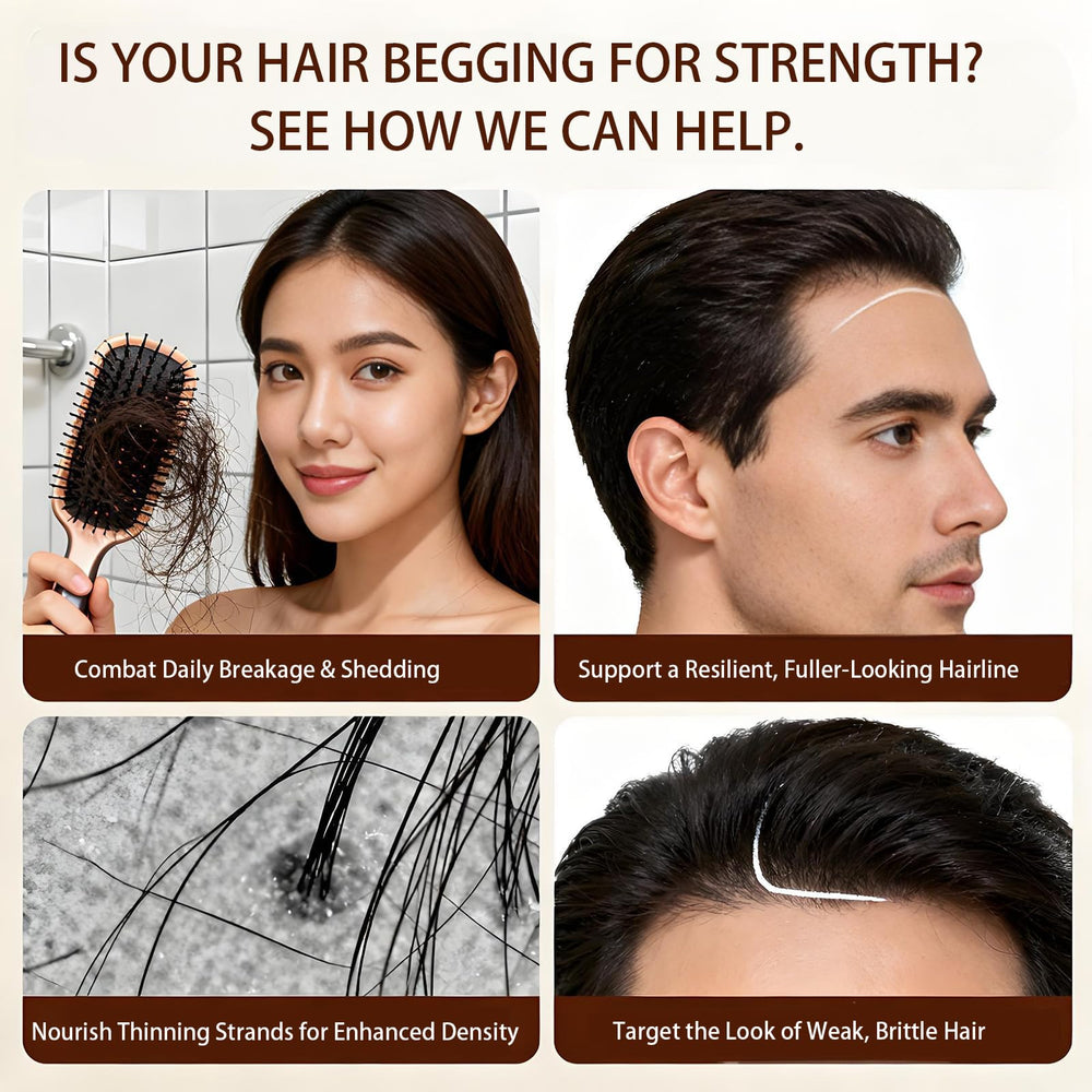 Luxeveria Flourishing Spray on thicker-looking strands after application