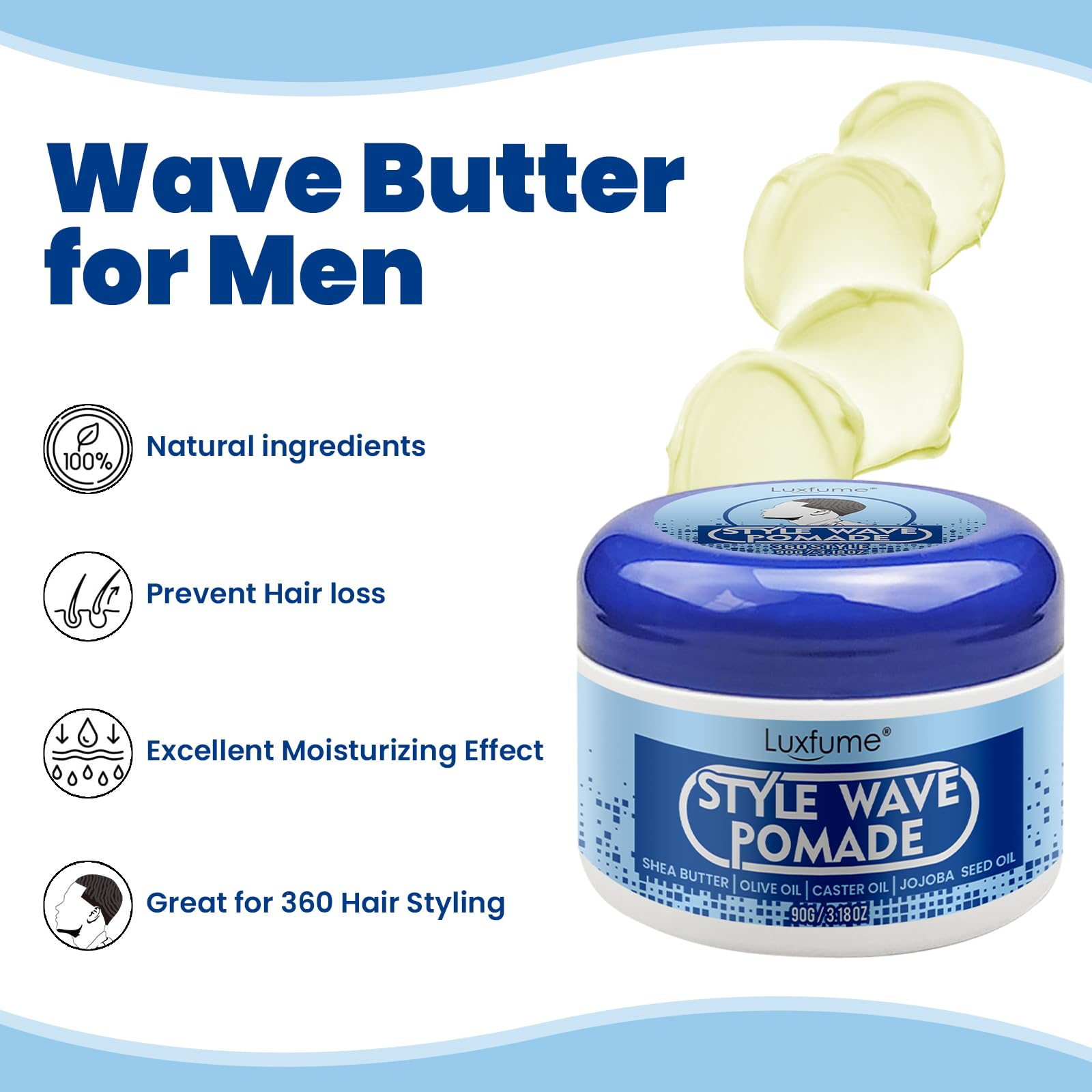 Luxfume pomade rinses out easily with water after use.