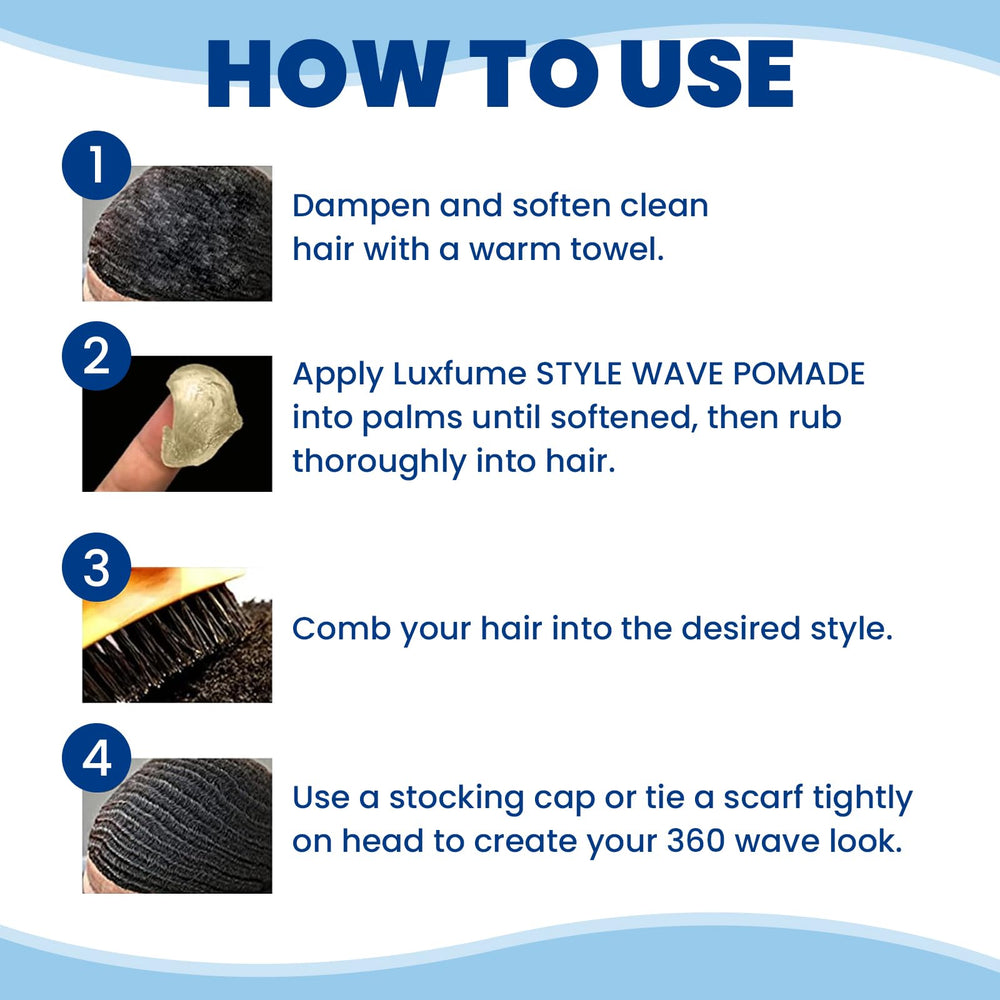 Luxfume pomade matte finish defines natural hold for layered waves.