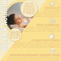 Luxiny bath powder dispensing scene illustrating easy dosing for spa moments