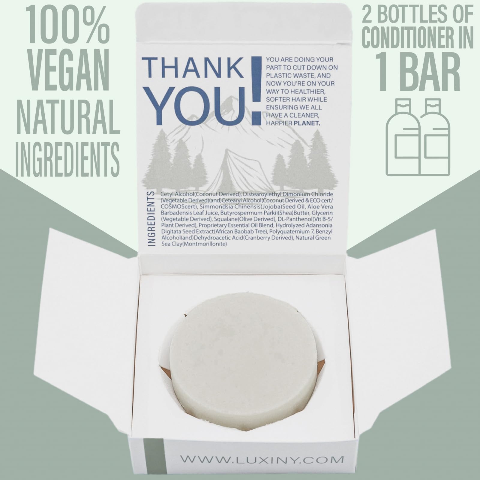 Luxiny Plastic-free packaging concept with bottles saved