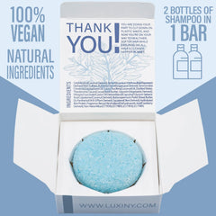 Luxiny travel conditioner bar in bay rum scent, boosts manageability.