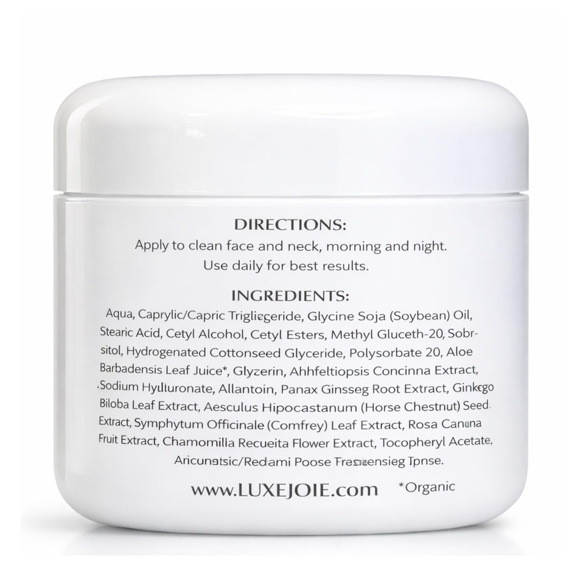 Texture swatch of LuxeJoie Restorative Marine Moisturizer showing quick absorption and non-greasy feel