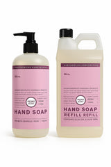 LuxProdX Mrs Meyers peony hand soap with pump, a gentle cleanse with floral scent.