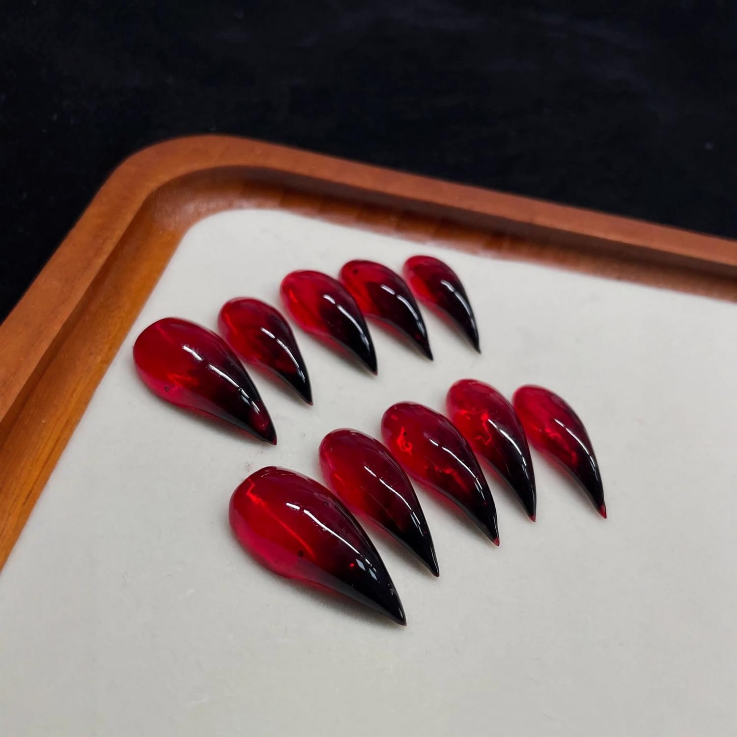 Luxury Handmade Press on Nails with extra-long stiletto tips for impact