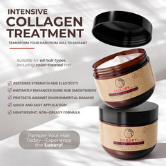 LUXURY TREND Collagen Hair Mask deep conditioning cream texture close-up for silky curls