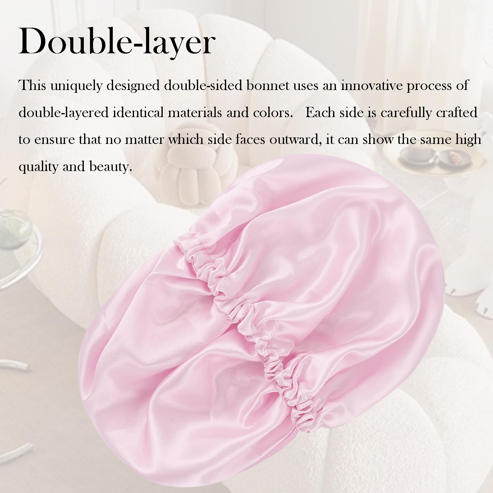 Luyfrsuu satin bonnet reduces friction and guards curls at night