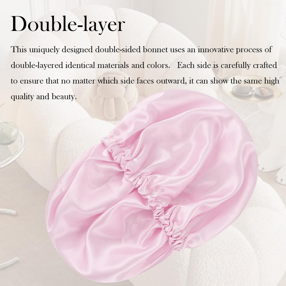 Luyfrsuu satin bonnet reduces friction and guards curls at night