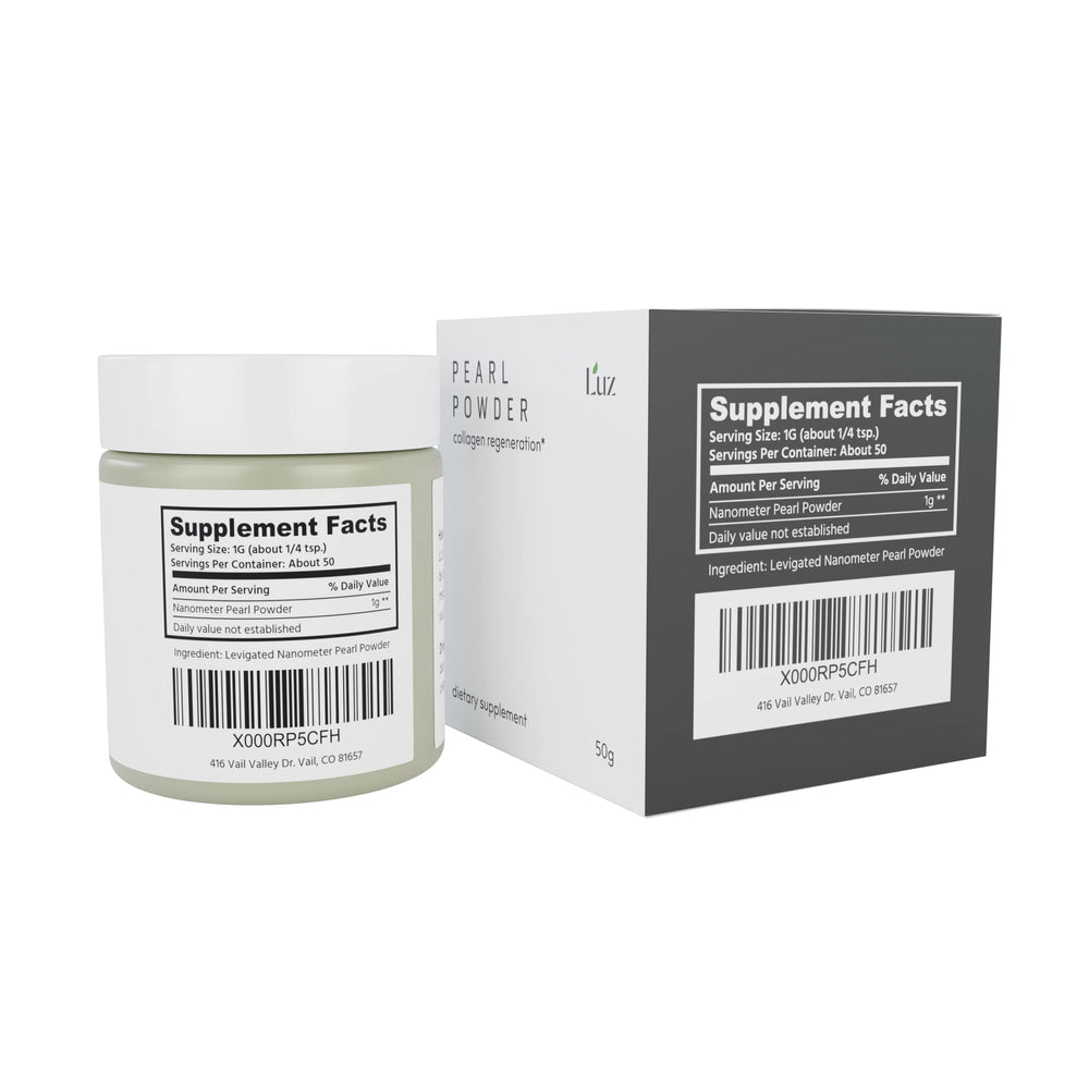 Luz Pearl Powder jar with scoop for daily skincare rituals