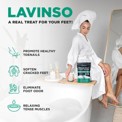 LV LAVINSO Tea tree oil aroma close up for refreshing foot care.