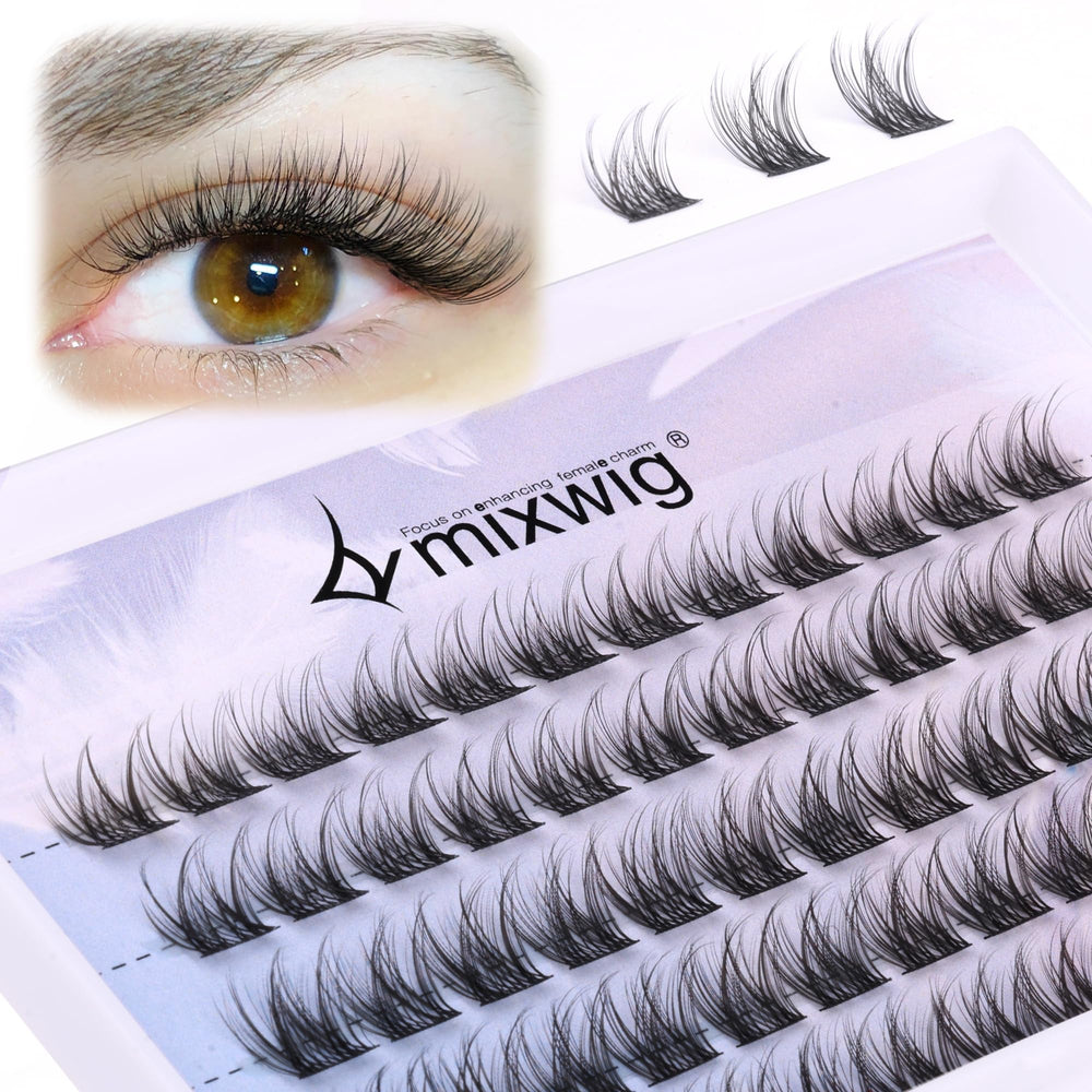 Lvmixwig cluster lashes wispy 10-12mm blend naturally with your lashes