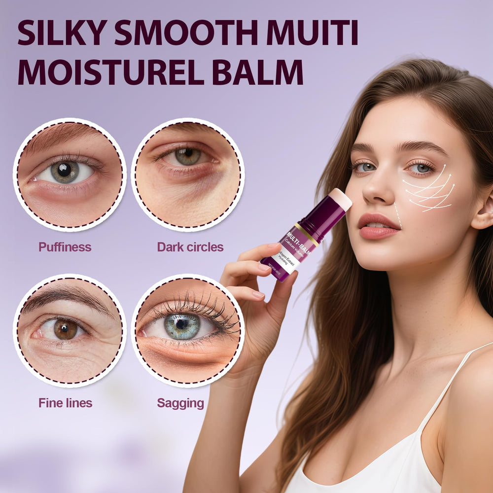 Calcium, peptides, and botanical extracts in the balm’s formula for skin support.