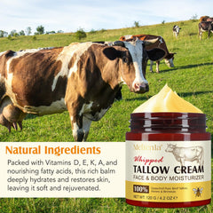 Lxitian grass-fed tallow cream texture on skin for lasting moisture