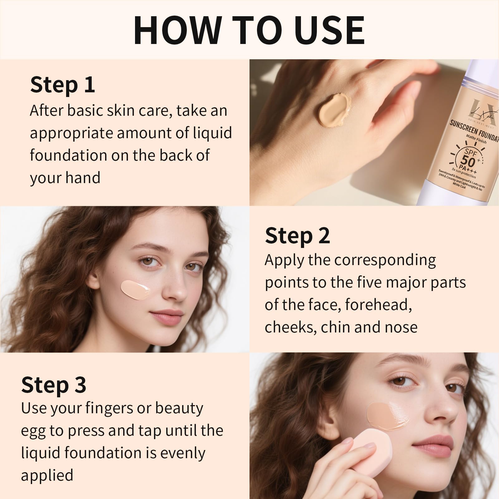 LXSKN all-day wear foundation texture on skin