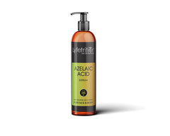 Lyfetrition azelaic serum bottle close-up for radiant, even-toned skin.