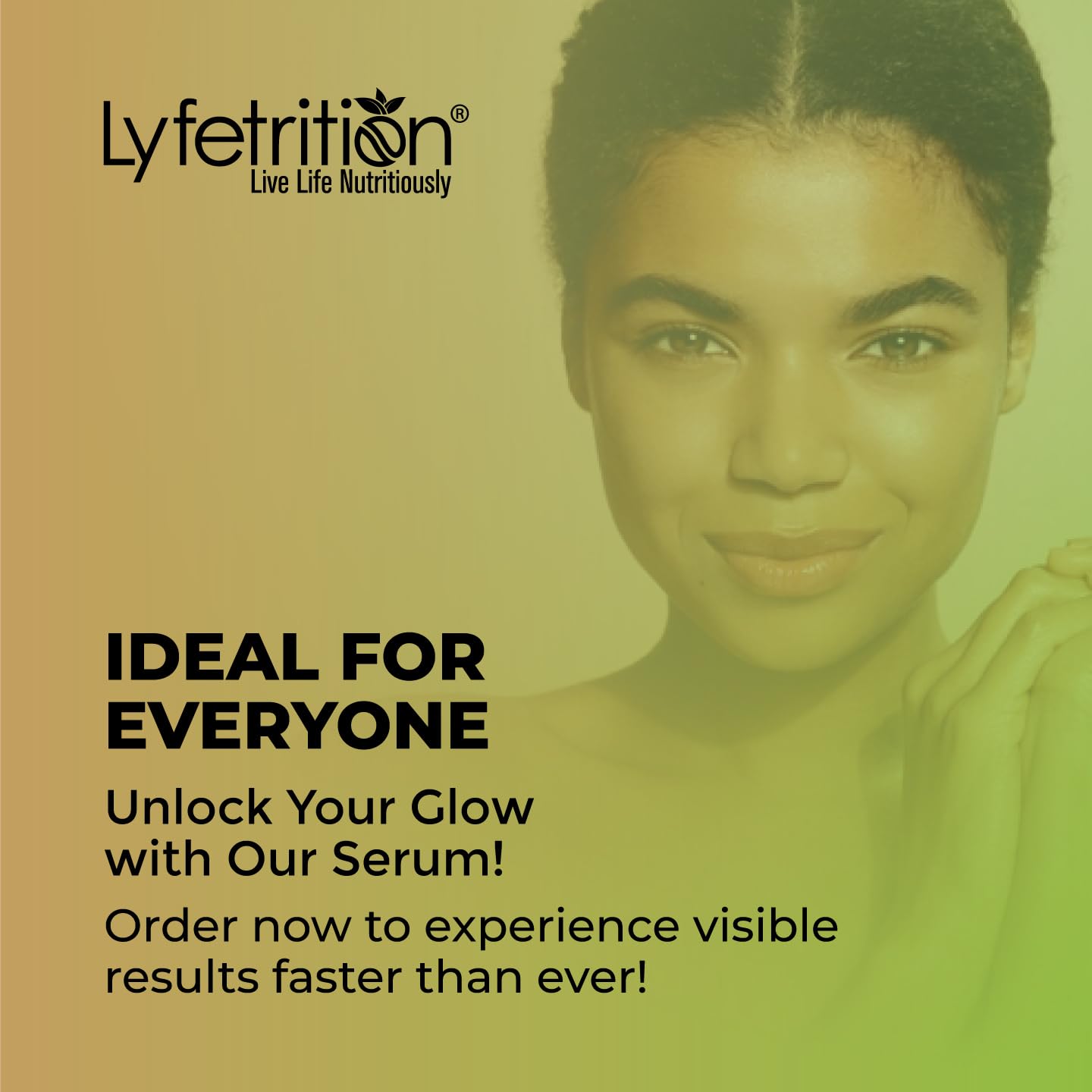 Exfoliation effect revealing refined skin texture with Lyfetrition serum