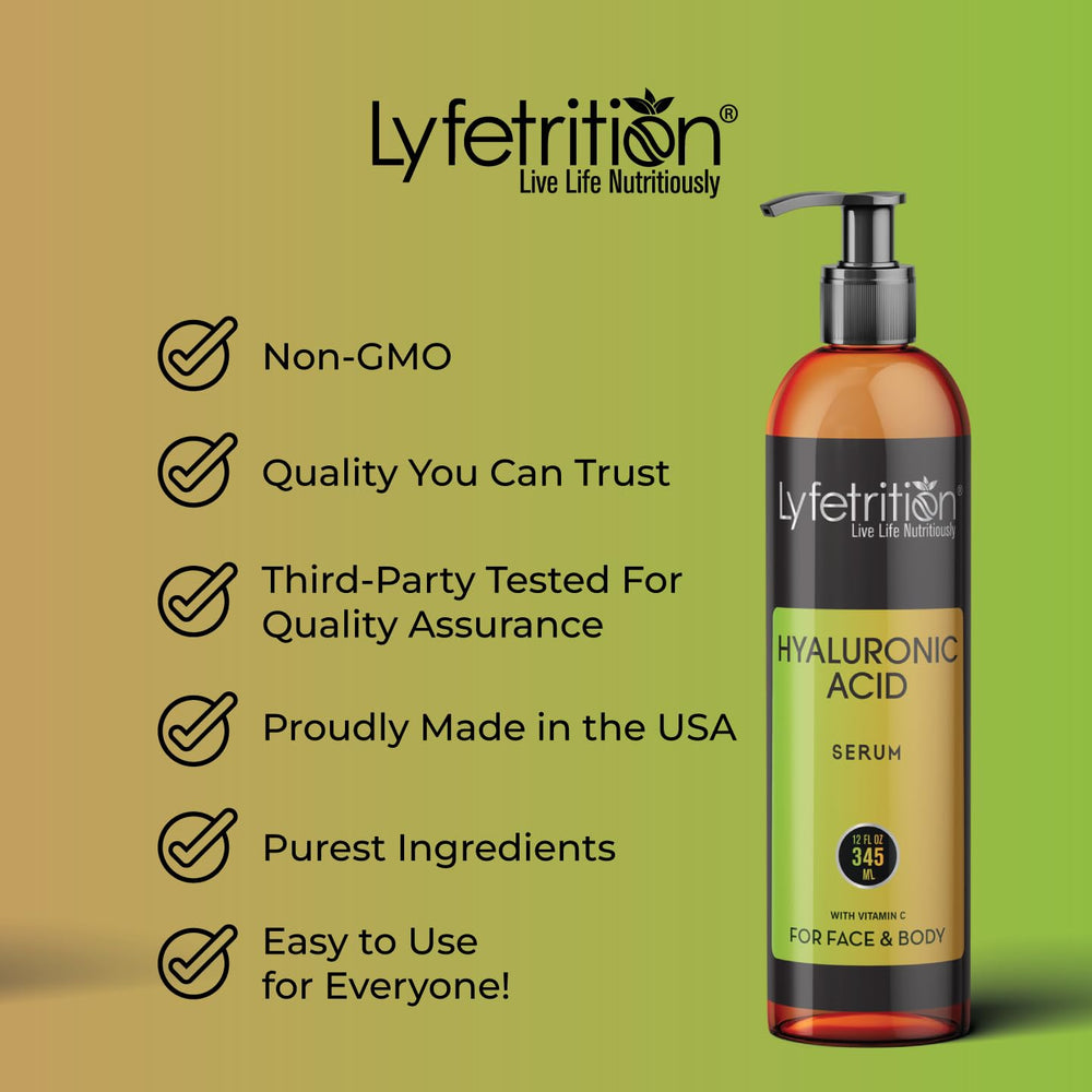 Lyfetrition Hyaluronic Acid Serum with aloe vera and jojoba oil for nourishment